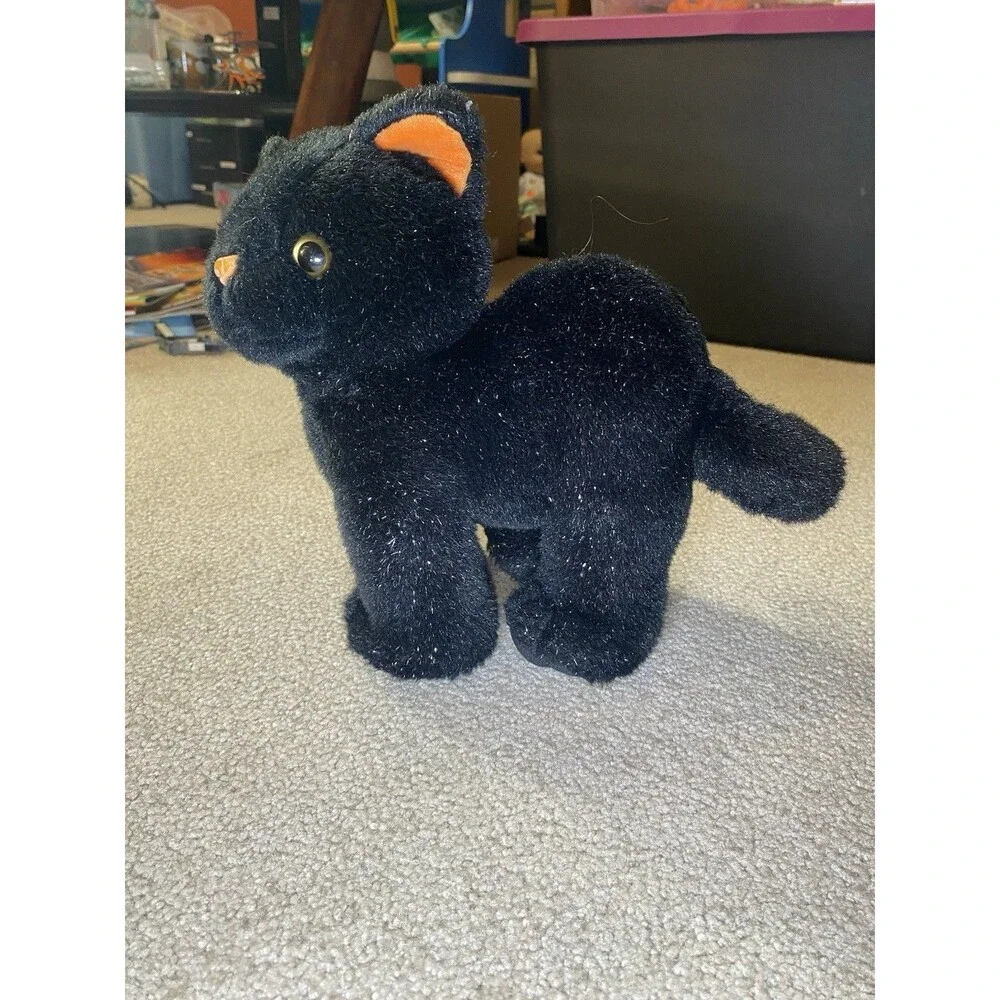 Vintage Halloween Black Cat Plush 10